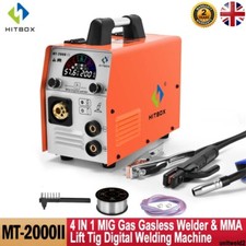 4 in 1 MIG Welder 200A 220V DC Inverter Gasless Gas MIG TIG Welding Machine LCD