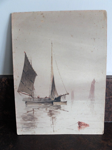 Watercolour painting sailing