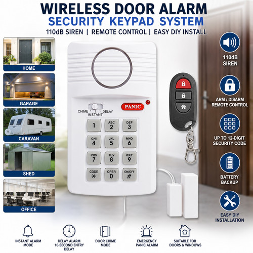 Wireless door alarm security - door,