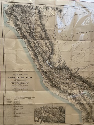 Antique map incan empire - map,