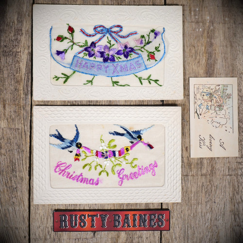 Postcards ww1 embroidered - postcards,,