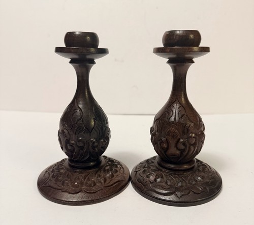 Vintage pair carved - of,