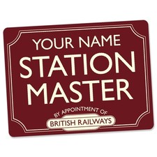 Railway Station Master Train Trains Personalised Metal Sign British Rail