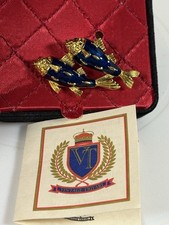 TRIFARI Gold Tone Blue Enamel