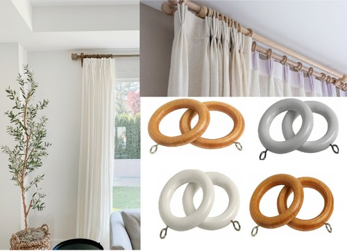 28mm wooden rings for curtain - wooden,