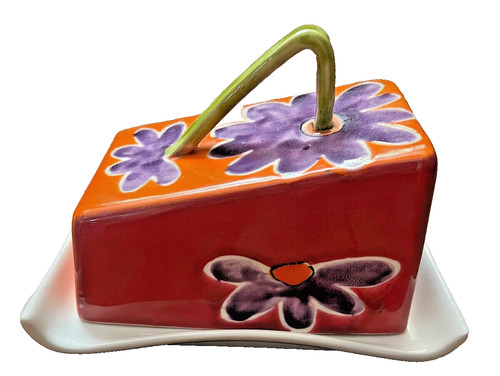 Ceramic cheese dish covered - ceramic,