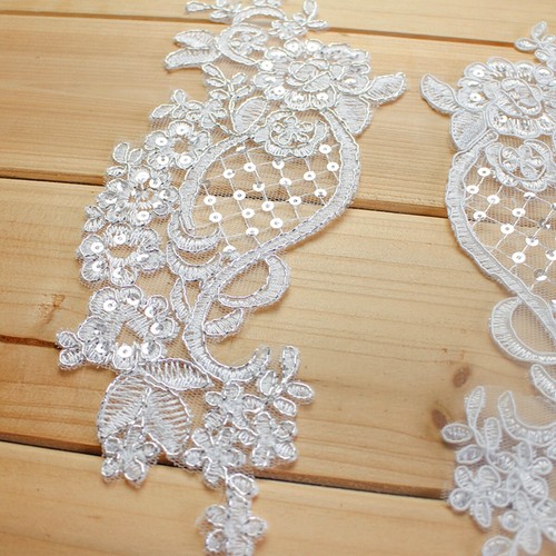1pair embroidered flower lace - 1pair,