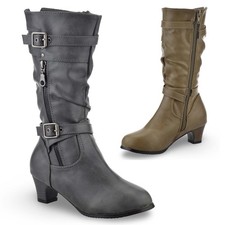 Girls kids Zip Up Mid Calf Low