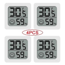 4PCS Universal Digital LCD Thermometer Hygrometer Humidity Meter Room Indoor