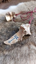 Witch Rune Bone Pendulum Dowsing Horned God Goddess Fortune Pagan