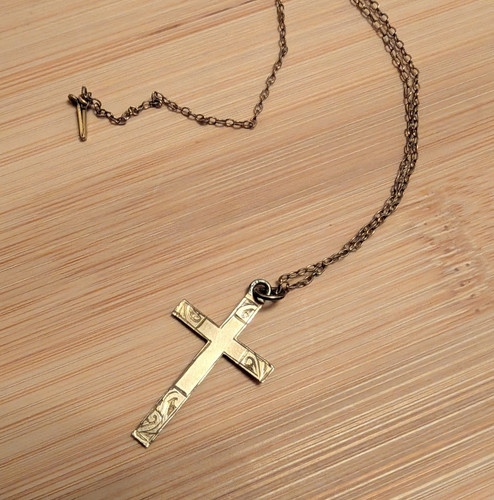 Antique rolled gold cross - cross, on
