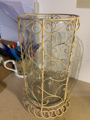 Vintage cream scrollwork metal - vintage,