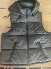 F&F Women’s Blue Padded Hooded Puffer Gilet Body Warmer Size Large