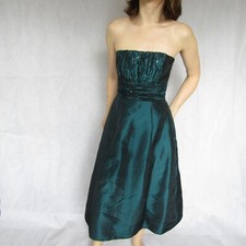 Teal Green Strapless Sequinned