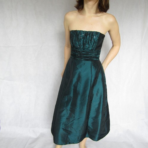 Teal green strapless sequinned - teal,