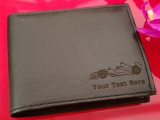 Formula 1 Car personalised Leather Mens Wallet (F1 One Two 2  merchandise gift)