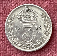 1918 Silver Threepenny Piece