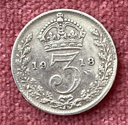 1918 silver threepenny - threepenny, piece