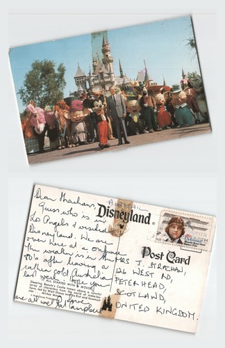 Vintage postcard disneyland - vintage,