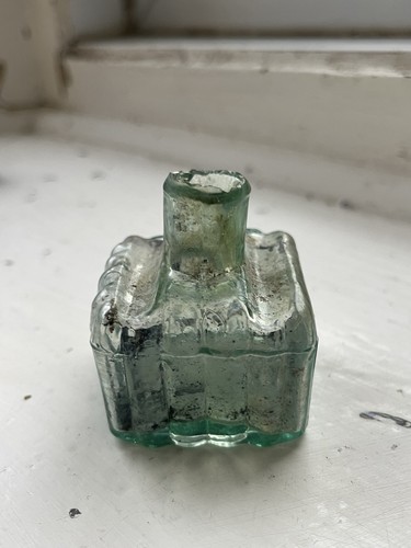 Antique aqua ribbed double - aqua, pen
