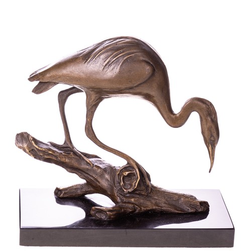 Bronze sculpture heron on - heron,