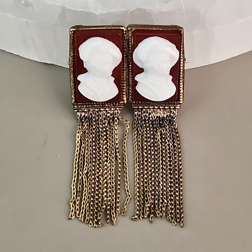 Vintage double cameo glass - vintage,