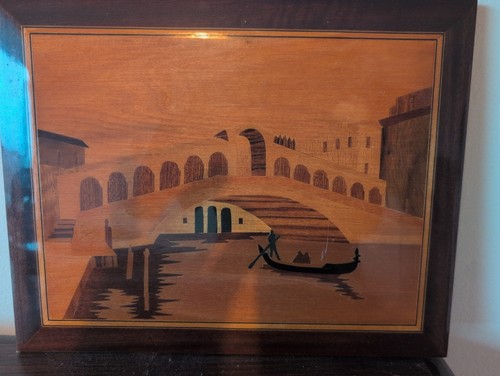 Vintage italian wooden picture - italian,