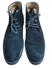 Wexford Desert Boots Shoes Men Size EU 41.5 UK 8 Black Suede Made In Italy Crepe