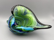 Blue Green Glass Conch Shell