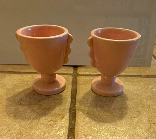 Pink ceramic chick egg cups - pink,