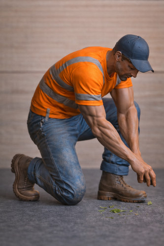 M113 kneeling worker - kneeling, figure