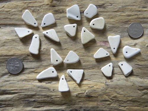 Drilled sea pottery pieces - sea,