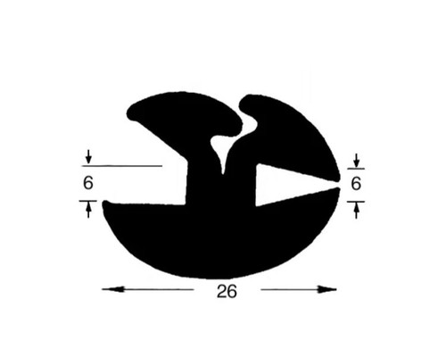Black epdm glazing seal - black, fits