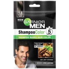 Garnier Men Hair Dye Shampoo Colour APPLY AND WASH IN 5 MINS Natural Black