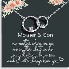 Mother and Son Necklace 925 Sterling Silver Circles Necklace Mother's Day Gifts