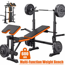 Multi-Function Weight Bench Adjustable Bench Press Set Olympic Workout Bench UK