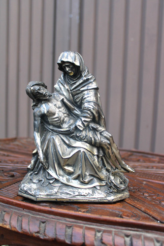 Antique metal pieta religious