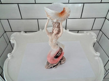 Fine Porcelain Art Nouveau style Mermaid holding Shell used