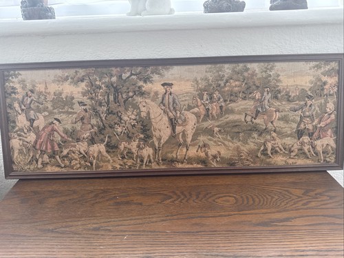 Vintage french hunting scene - french,