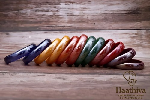 Thick glass bangles - thick,