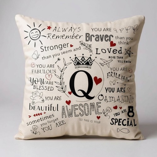 Cushion cover with initial - cushion, q