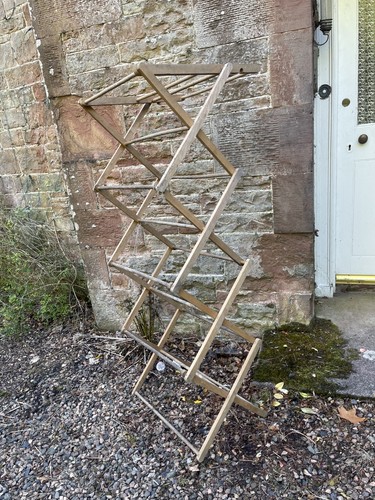 Vintage wooden folding clothes - folding,