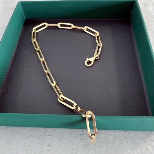 18ct gold paperclip bracelet - 18ct,