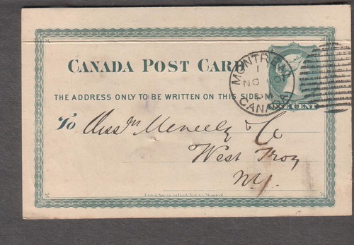 Canada 1882 postal - , h