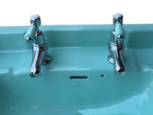 Turquoise art deco basin taps - turquoise,