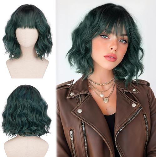 Short wavy bob wig - short,