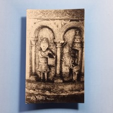 Rotherham Postcard C1959 Real Photo Thorpe Salvin Church Font Yorkshire