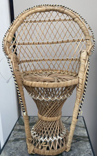 Vintage Peacock Wicker Chair