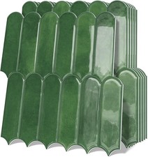 Tiwoos Dark Green Peel and Stick self Adhesive Wall Tiles Bathroom Kitchen etc..