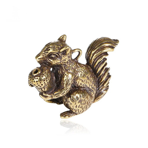 Antique brass squirrel - brass,